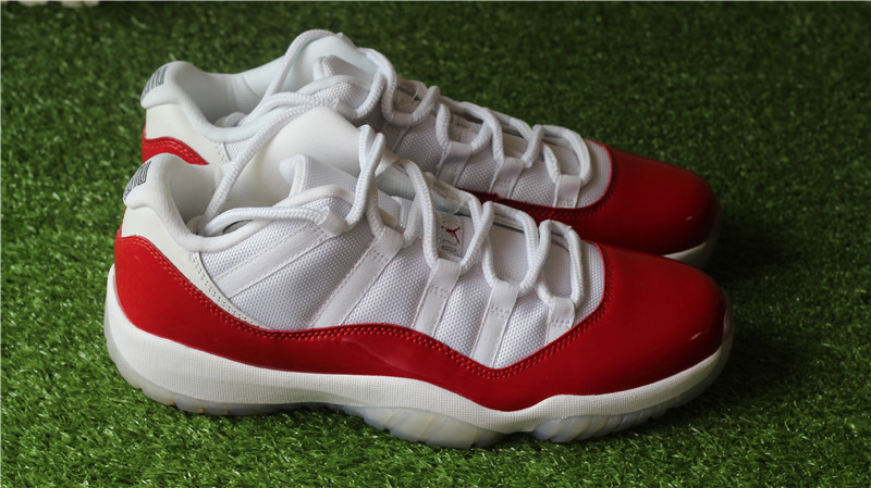 Authentic Air Jordan 11 Low White Varsity Red Cherry